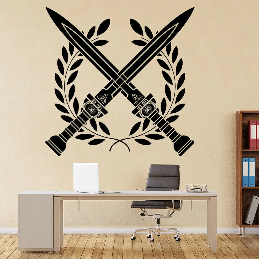 Personalized Knight Wall Decal Vinyl Silhouette With Raised Sword for Kid's Room Home Decor