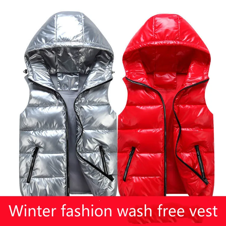 

Bright face down cotton women's Vest new 2020 large size wash free lovers' autumn and winter vest female students' Korean jacket