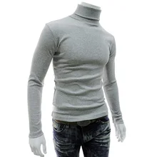 Autumn Men's Slim Turtleneck Thermal Underwear Male Long Sleeve Tops Pullover Warm Basic T Shirt Stretch Tee Top Casual Tops