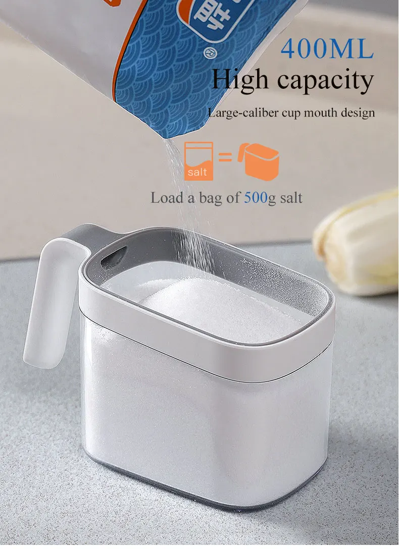 Ecoco Wall Mount Spice Rack Sugar Bowl Salt Shaker Seasoning Container Spice Boxes description image 9