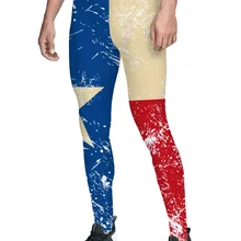 Национальный флаг брюки мужские Леггинсы с карманами не просвечивают животик контроль полная длина износостойкость Хэллоуин узорной Рождество
