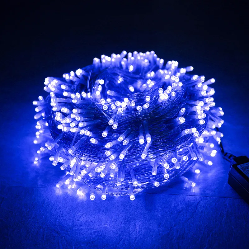 10 м 100 светодиодный свет шнура Рождественский Декор для дома подвесная гирлянда на Рождественское дерево декор орнамент Navidad Рождественский подарок год - Цвет: blue 10X100