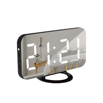 

Radio Projection Alarm LED Display Large Sn Electronic Clock Dual Curved Alarm EU Plug