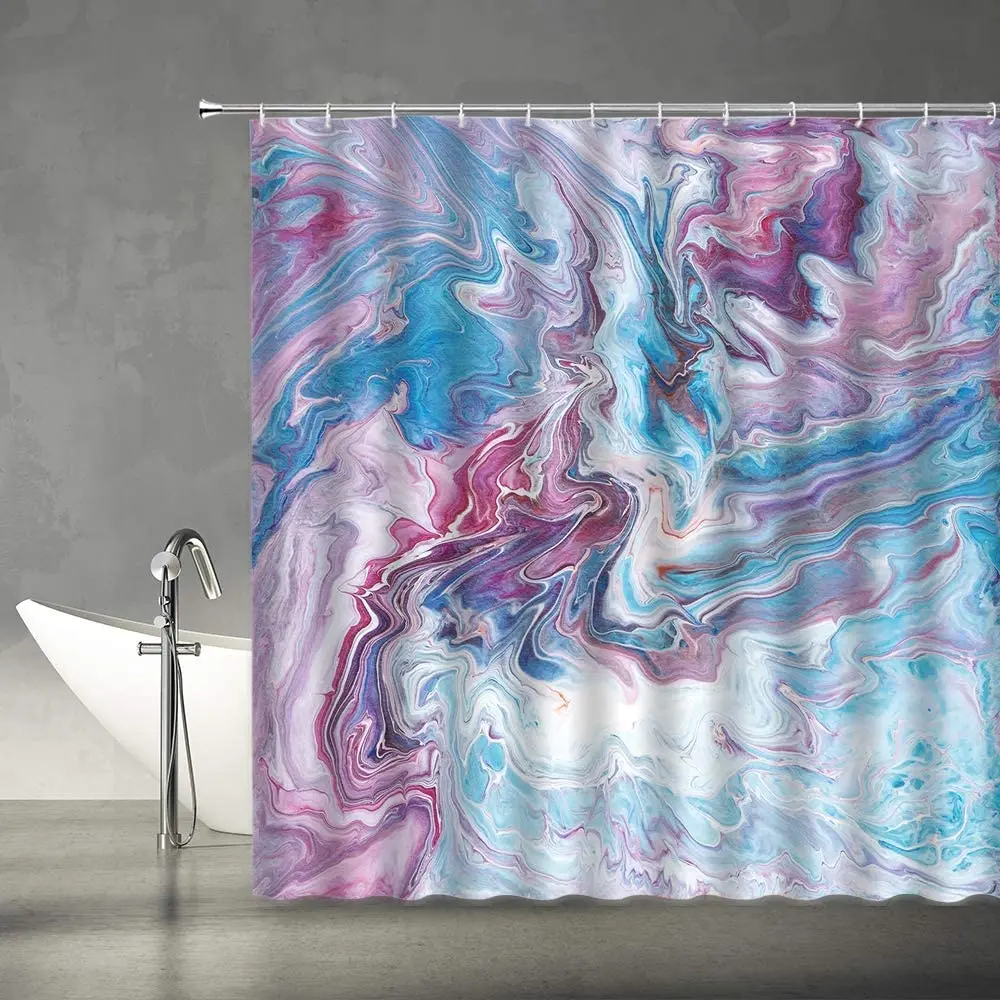 

Занавеска для душа с мраморной текстурой, абстрактная богемная Фантазийная текстура с геометрическим рисунком, Красочные Креативные шторы для ванны, декор для ванной комнаты