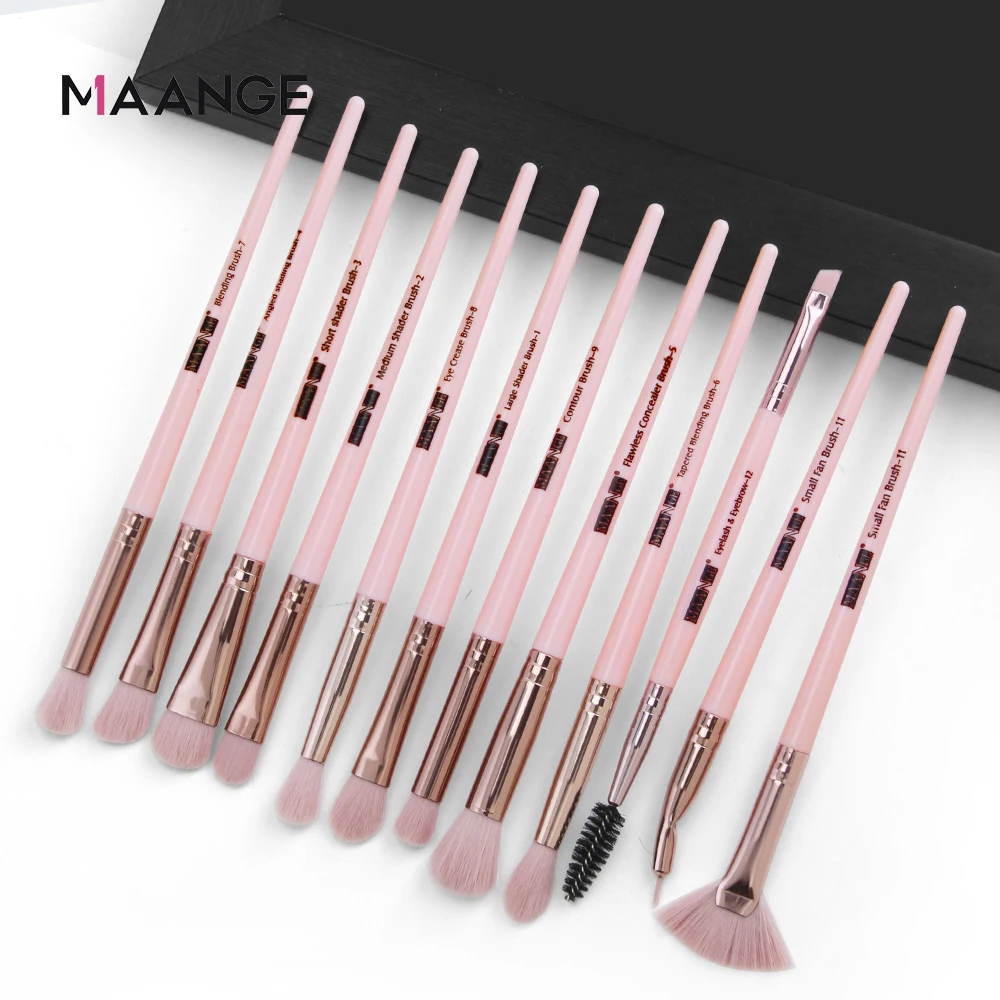 

MAANGE Professional Makeup Brushes Set 12pcs Eye Shadow Blending Eyeliner Eyelash Eyebrow Brushes For Makeup