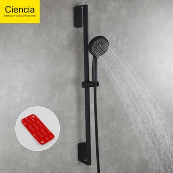 Ciencia barra scorrevole per doccia allungata Set doccia portatile autoadesivo barra doccia senza trapano con soffione doccia e tubo flessibile
