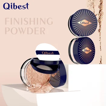 

QIBEST Soft Smooth Finishing Powder Loose Powder Compact Face Contour Palette Makeup Corrector Highlighter Foundation Cosmetics