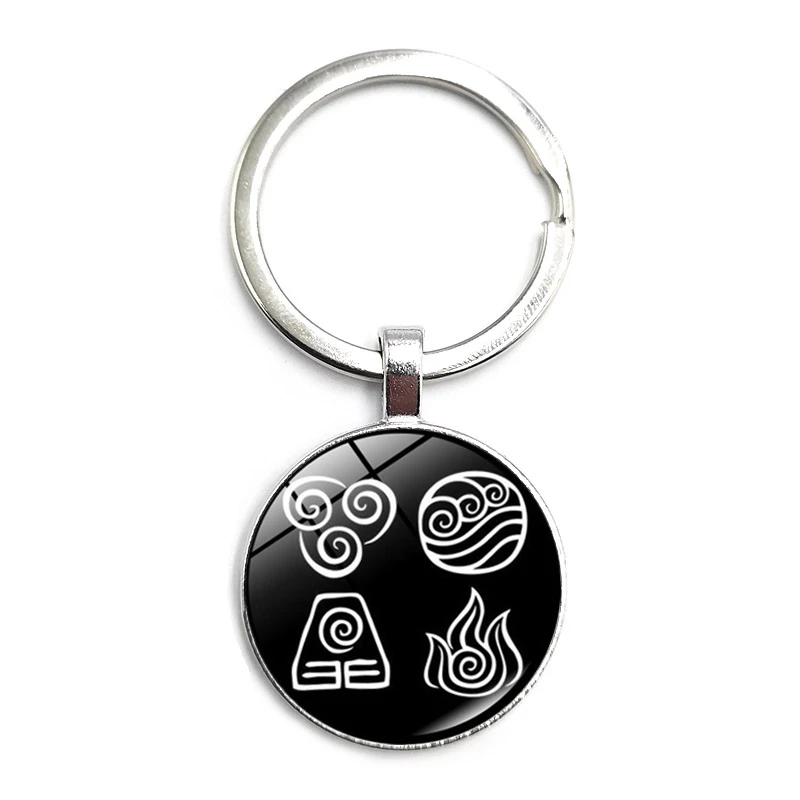 Head The Last Airbender Portachiavi Kingdom Jewelry Air Nomade Fire And Water Tribe Glass Dome Pendant Keychain Jewelry