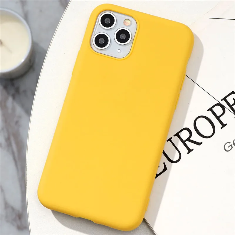 Цветной матовый мягкий чехол для iPhone 6 6s 7 8 Plus 10 11 Pro X XR XS Max plus SE 2020 Funda|Бамперы| |