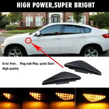 

LED Side Maker Lights For BMW F25 E70 E71 X3 X5 X6 Lamp Smoked Sequential 12V