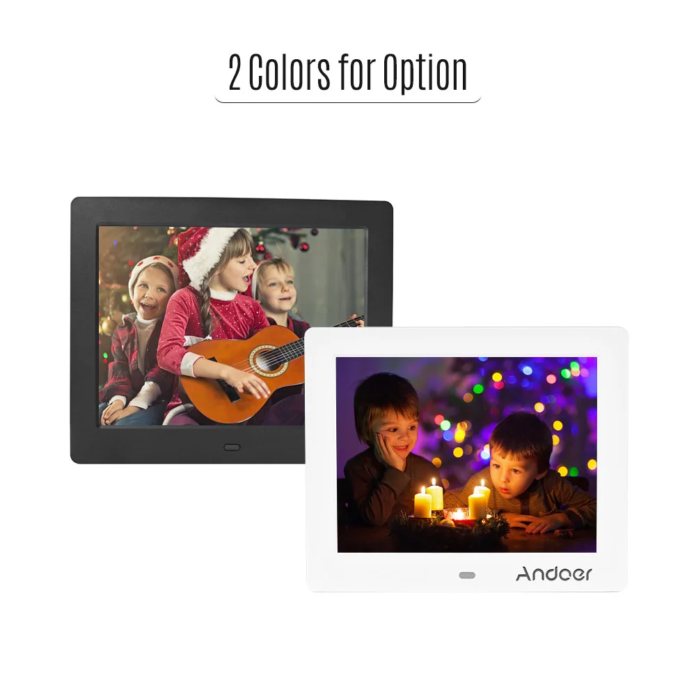 

8" Digital Picture Frame LED Screen Simple Clock Photo Video Digital Photo Frame for Elder People With Remote Control