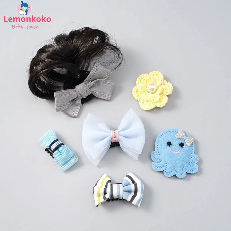 style14 6 шт. детских париков для девочек, заколки, локоны, таблетки головы, детские заколки, заколки для девочек в возрасте от 0 до 1 года - Цвет: style14