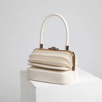 Новинка года! Женская сумка в стиле ретро с уникальным механизмом - Цвет: White