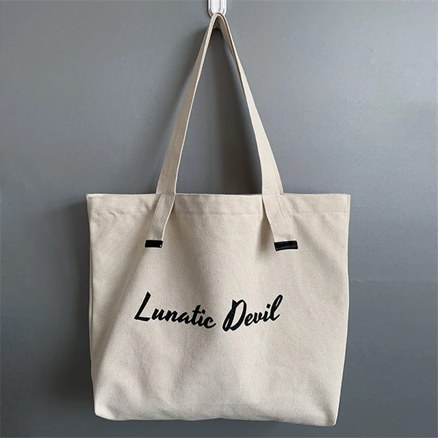 2020 women lunatie deuil reusable canvas tote shopping bag shoulder bag grocery bag