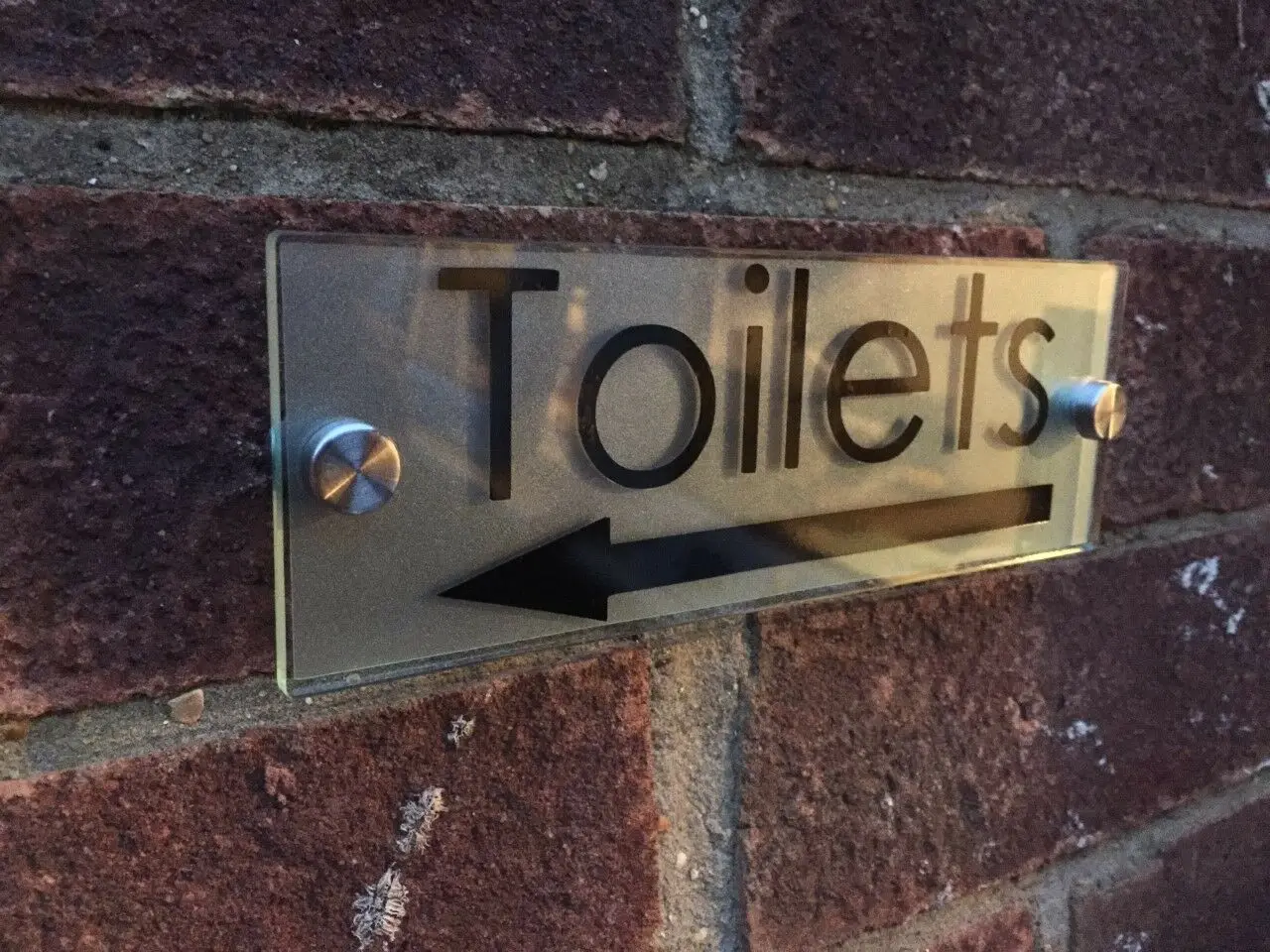 toilet left aroow CustomizeBathroom знаки Туалет WC акриловые знаки-стеклянный эффект современный гостиничный - Цвет: toilet left aroow