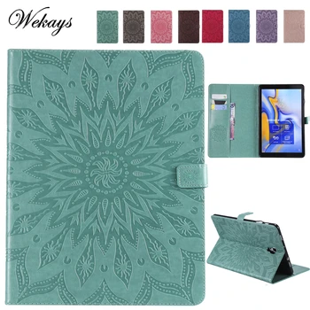 

Wekays For Samsung Tab A2 10.5 Cartoon Flower Leather Case For Coque Samsung Galaxy Tab A 10.5 inch 2018 T590 T595 Cover Cases