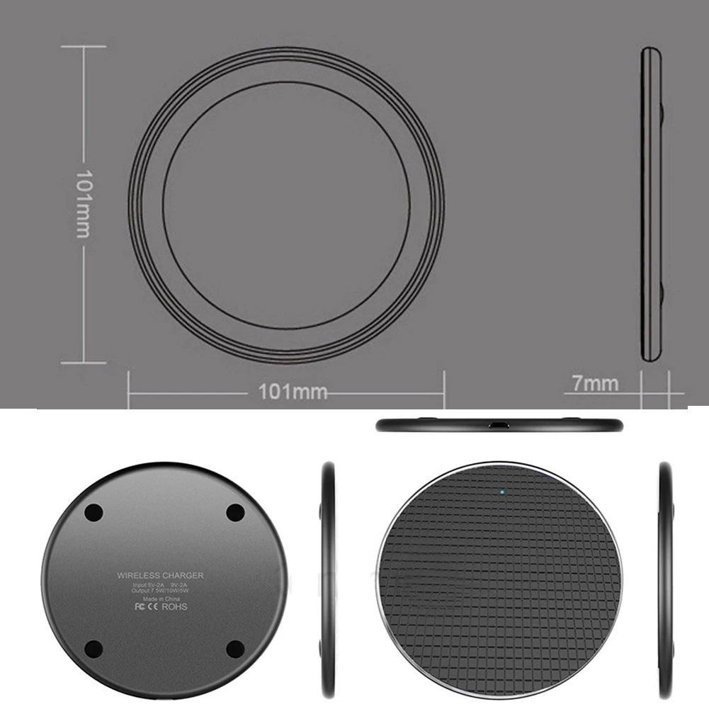 7,5 Вт/10 Вт QI Беспроводное зарядное устройство для быстрой зарядки для iPhone 6 7X11 samsung S10 S9 Note Xiaomi 9 для huawei P30 mate 20 Pro