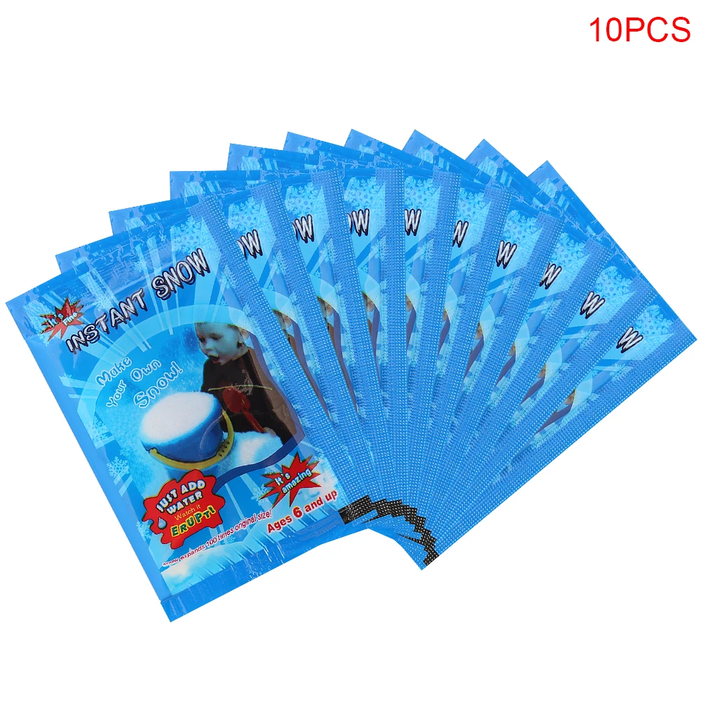 

10 pcs Snow Flake Super Absorbant Decor Fake Magic Instant Snow Fluffy For Christmas Wedding White Snow Decoration Drop Shipping