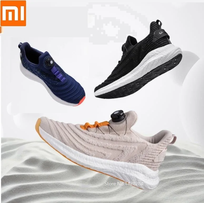  Xiaomi New Uleemark men Smart Spin button Cushioning running shoes Flying weaving Breathable Leisur