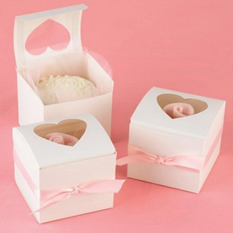 

120pcs 6*6*6cm Single Cupcake Box Packaging White Paper Cake Boxes And Packaging For Wedding Party Favors Gifts