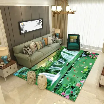 

Landscape Carpet Livingroom Bedroom Abstract Geometric Carpets Sofa Coffee Table Rug Study Room Anti-Slip Floor Mats Area Rugs