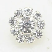 Silver Металлическая кнопка 10 шт/lot10MM модные хрустальные пуговицы украшения металлическая наклейка Швейные аксессуары цена продажи - Цвет: Silver