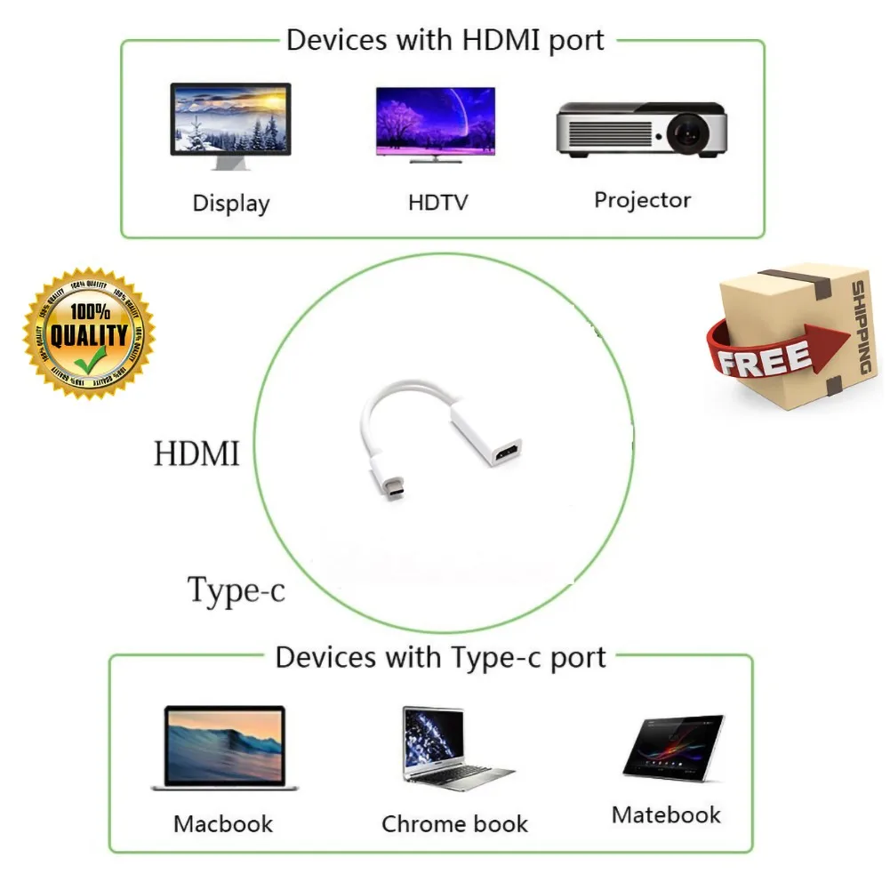 К HDMI hd-конвертер для ТВ и проектора USB C к HDMI адаптер