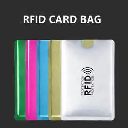 Анти RFID кошелек Блокировка Reader банк держатель для карт ID кредитных карт Дело защиты металла кредитной держатель для карт Алюминий 6,2*9,2 см