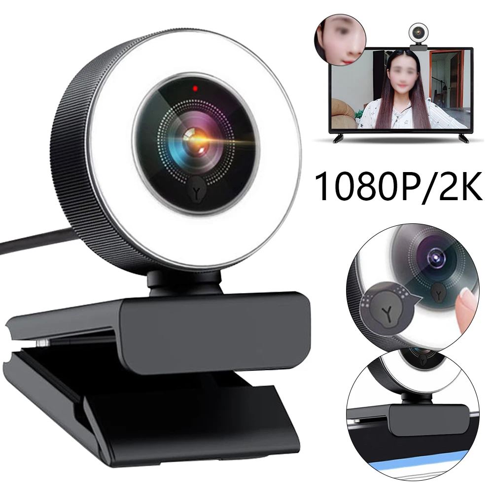 

1080p Webcam 2K Web Camera Auto Focus with Microphone PC Camera Webcam Full HD 1080p Web Cam for Computer PC Skype OBS Steam