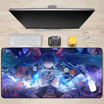 

40X90 XL Lockedge Large Gaming Mouse Pad Computer Gamer Anime Rubber Pad Keyboard Mouse Mats Desk Mousepad for PC Hatsune Miku