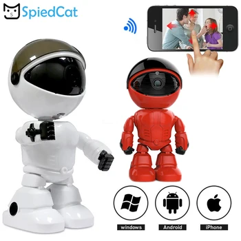 

HD Smart Robot mini PanTilt WiFi IP P2P Night vision Motion Detection Two way Audio Security Surveillance Camera Support TF Card