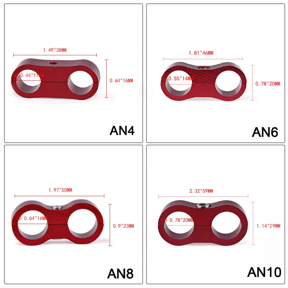 RASTP-4Pcs AN4 AN6 шланг для подачи масла и топлива алюминиевый анодированный плетеный шланг Сепаратор Зажим фитинг адаптер автомобильные аксессуары RS-HR013