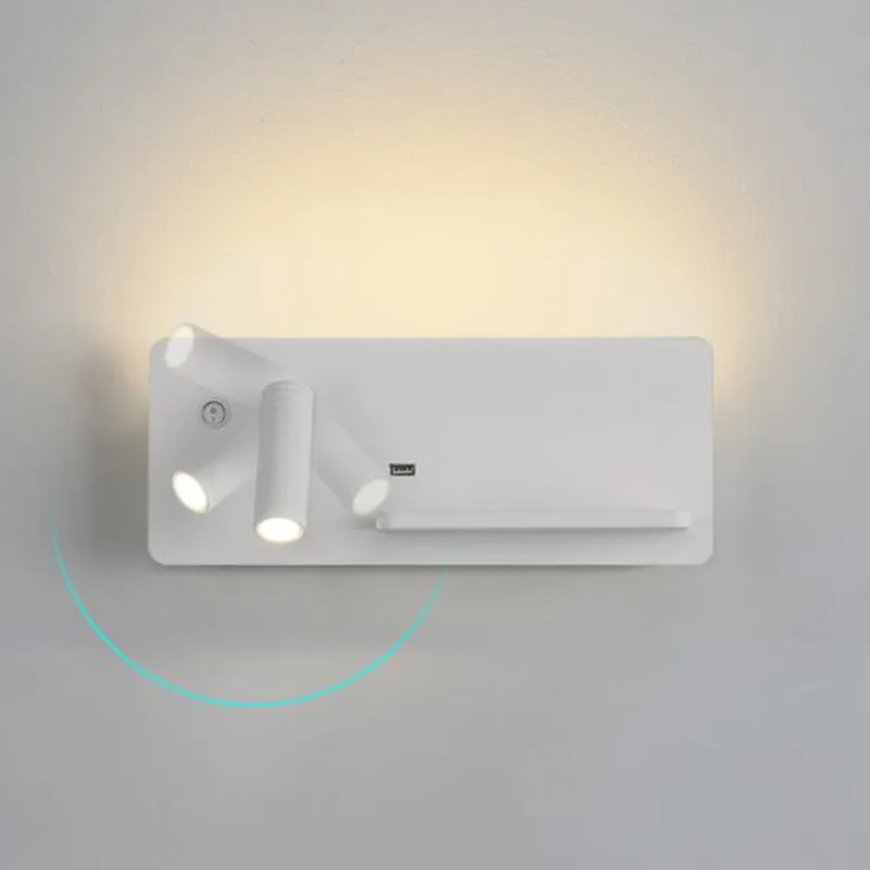 

Modern Hotel Wall Lamp Wall Lights Fixture Bed Room Headboard Reading Lamp night led Wireless USB Charger Backlit Lights