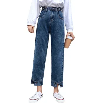 

Autumn high waist jeans women loose pants summer fashion ladies jeans Nine pants 2020 New trouser