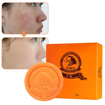 

Wholesale Horse Oil Anti-Mites Soap Lasting Oil-Control Shrink Pores Firming Skin Remove Blackheads Handmade Body Face Skin Soap