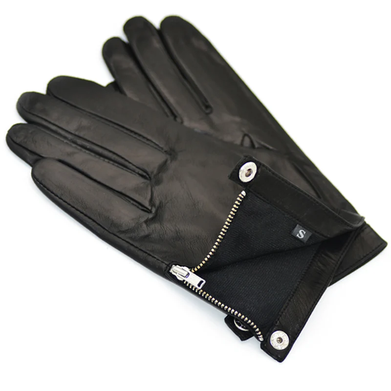 Gants Cuir d'Agneau Homme - Doublure & Bouton Fixe