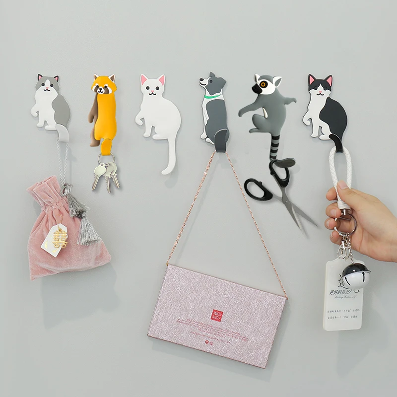 

Animal Stickers Hook Panda Washable Holder Home Decor Kitchen Tool Removable Wall Hook Car Storage Sticker Puzzle Education Toys