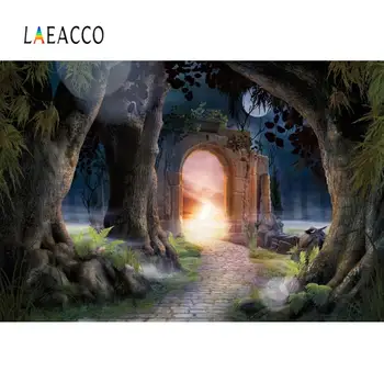 

Photo Background Castle Archway Garden Old Tree Moon Way Fairytale Scenic Photography Backdrop Photocall Photo Studio Photophone