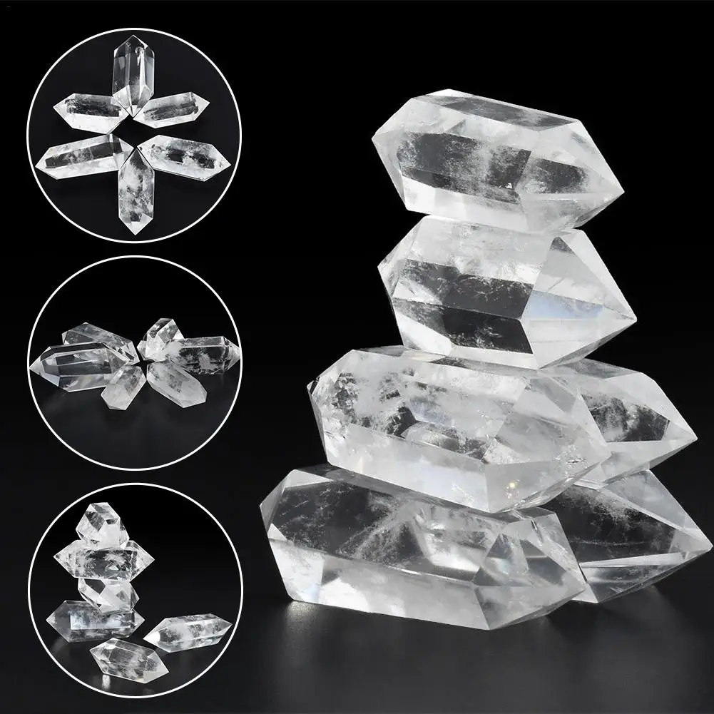 Natural Clear Crystal Quartz Electroplating Rainbow Wand Point Healing Stones For Aquarium Crafts Making Ornaments Home Decor 2
