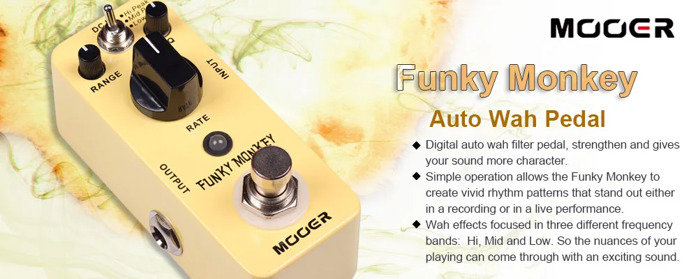 MOOER FUNKY MONKEY Auto Wah мини цифровая гитарная педаль эффектов 3 пиковых режима True Bypass полностью металлический корпус аксессуары для гитары