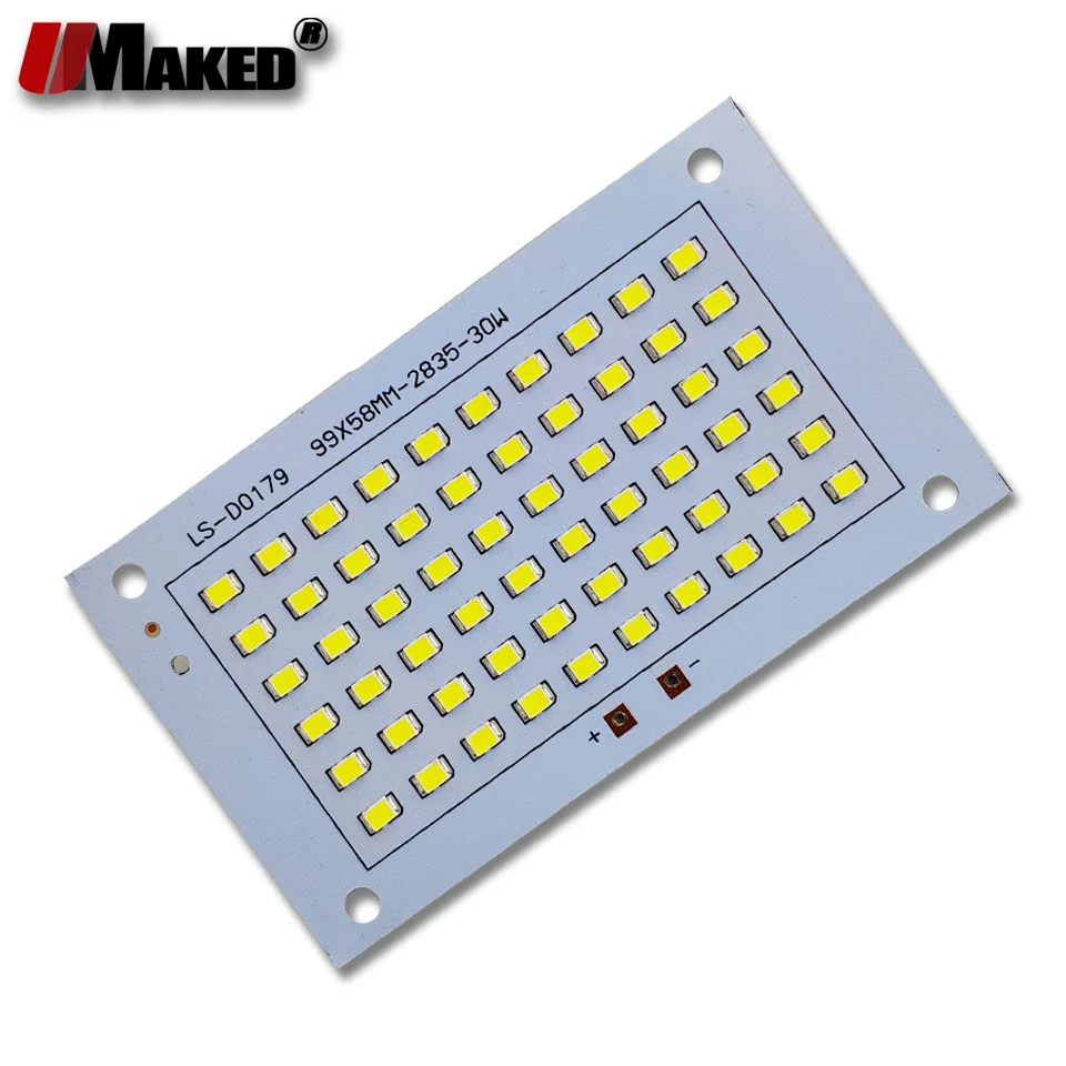 30W 99x58 мм SMD2835 светодиодный PCB прожектор пластина PCB 30 50 100 150 Вт источник света радиатор алюминиевый Панель для использования вне помещений светодиодный ламп "сделай сам"