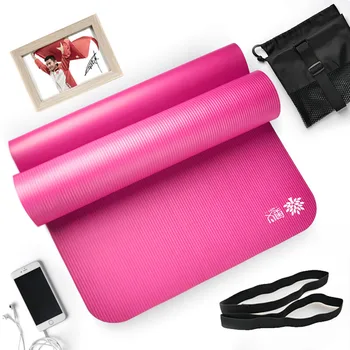 

183*66*1cm Yoga Mat 10mm Thick Non-Slip Lightweight Pilates Pad Household Gymnastic Mats Cushion w/ Bag for Beginners Unisex