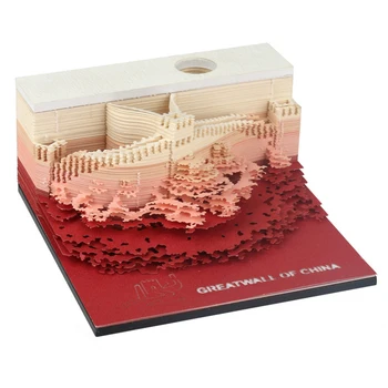 

DIY Note Memo Paper Art Great Wall 3D Stick Notes Decoration Papers Card Craft Creative Post Notes Notepad Golden Red Green Blac