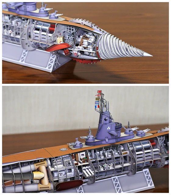 Kaitei Gunkan Goutengo Submarine Narval Handcraft Paper Model Kit Handmade Toy Puzzles 5
