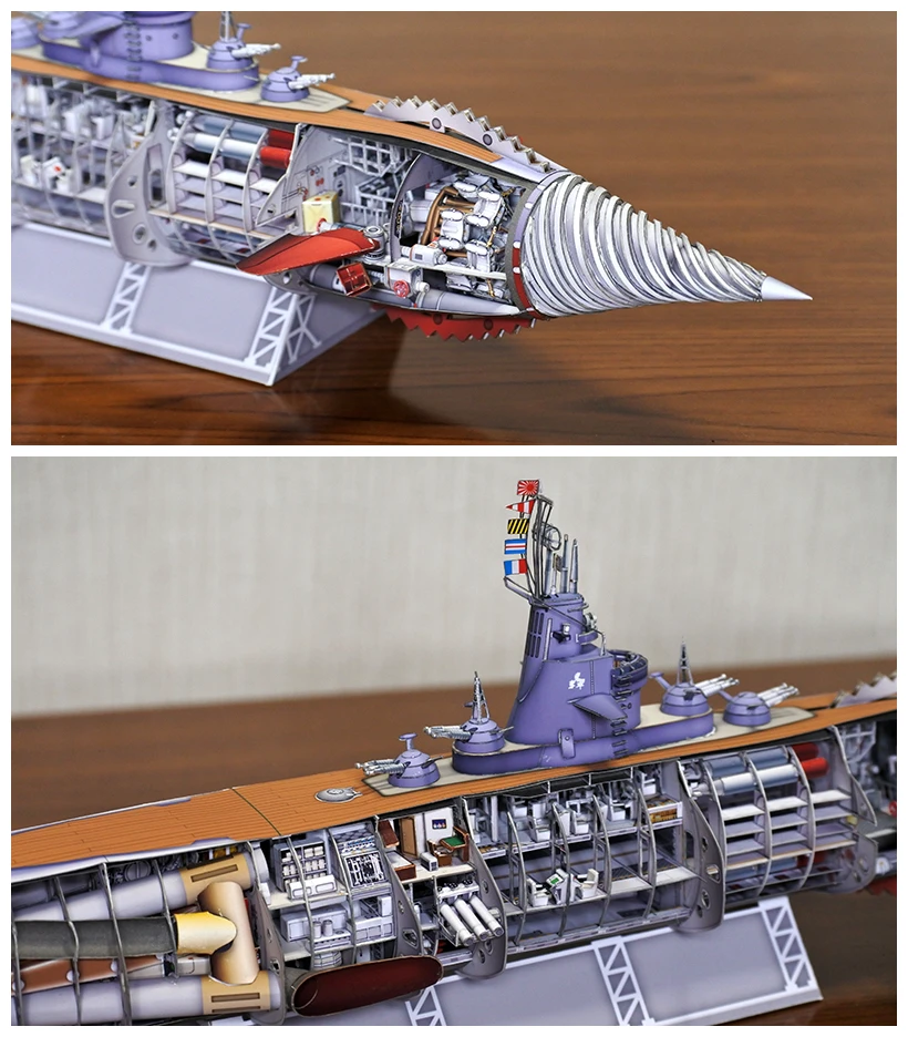 Kaitei Gunkan Goutengo Submarine Narval Handcraft Paper Model Kit Handmade Toy Puzzles