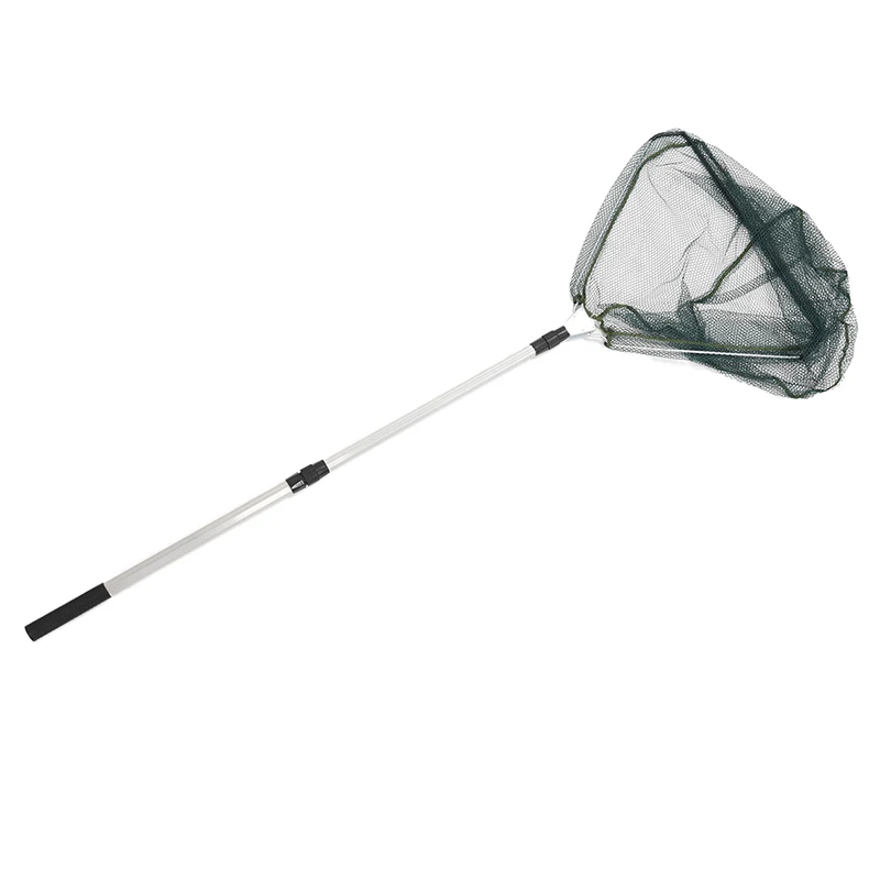 

Triangular Folding Fishing Landing Net Aluminum 3 Section Extending Pole Handle green
