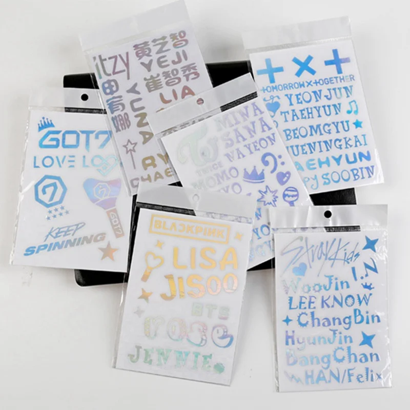 

BLACKPINK With The Same Laser Stickers Phone Waterproof Stickers Colorful Hand Account Color Stickers Stickers Around The Stars