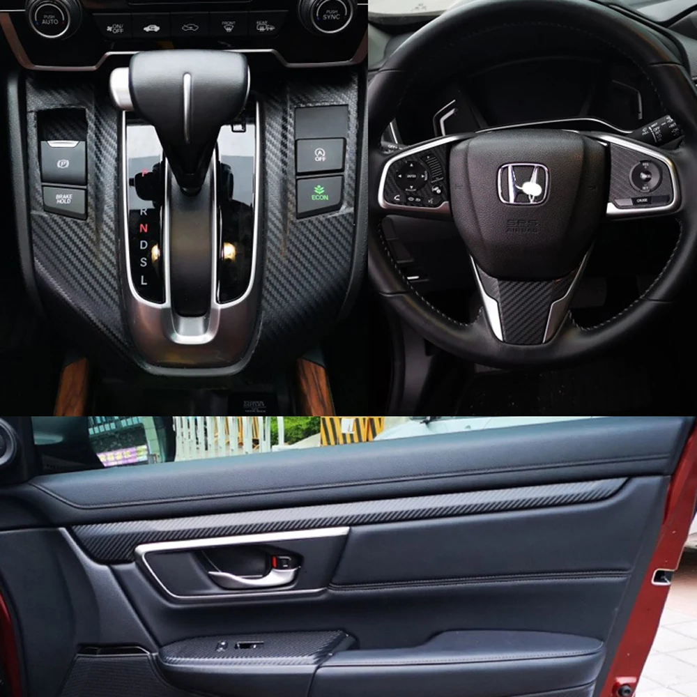 Самоклеящиеся автомобильные наклейки для Honda CRV 2017-2019 виниловые и из углеродного