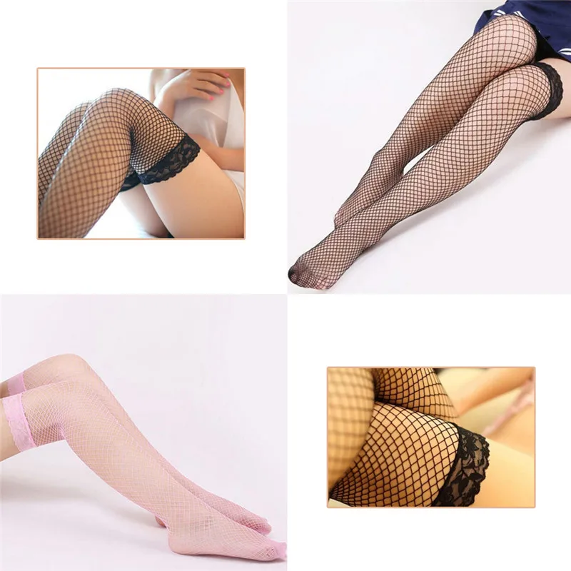 Hot Sexy Stockings For Girls Ladies Women Solid Color Lady Over Knee Socks 50-100cm Sexy Fishnet Lace Thigh High Stockings