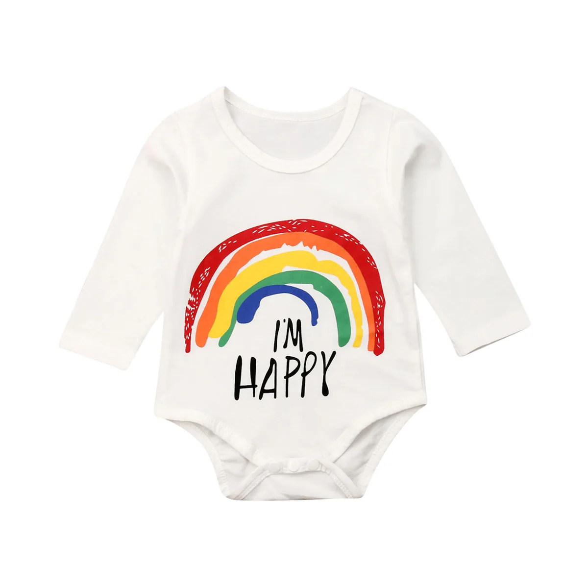 B Emmababy осенняя одежда для новорожденных девочек и мальчиков Радужный хлопковый комбинезон с длинными рукавами, комплект одежды на возраст от 0 до 18 месяцев - Цвет: B